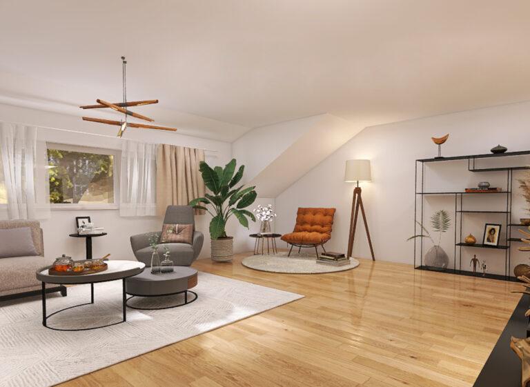 Dachgeschoßwohnung | 1070er | Wohnzimmer